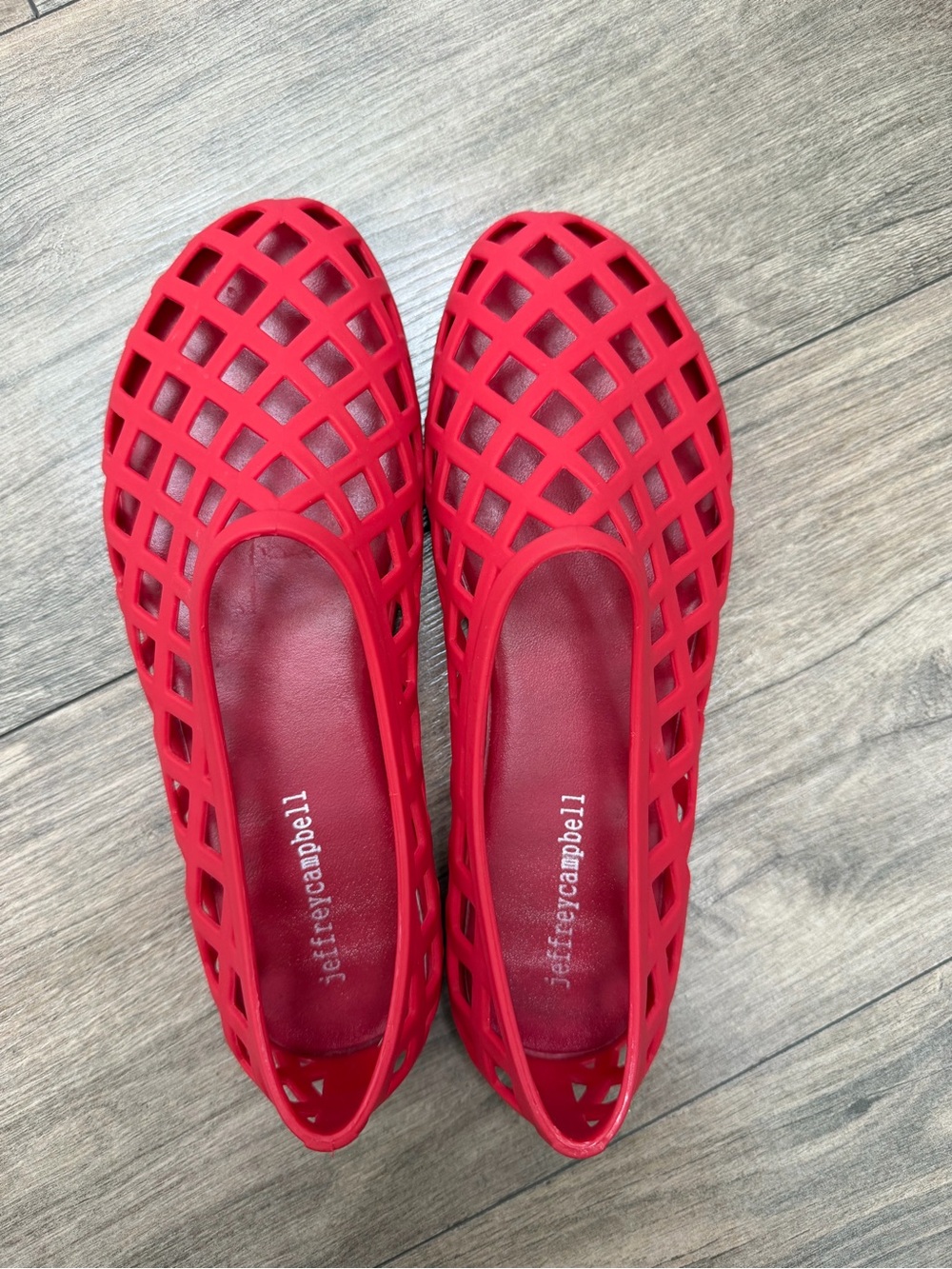 Jeffrey Campbell Red Lattice Slip-On Flats